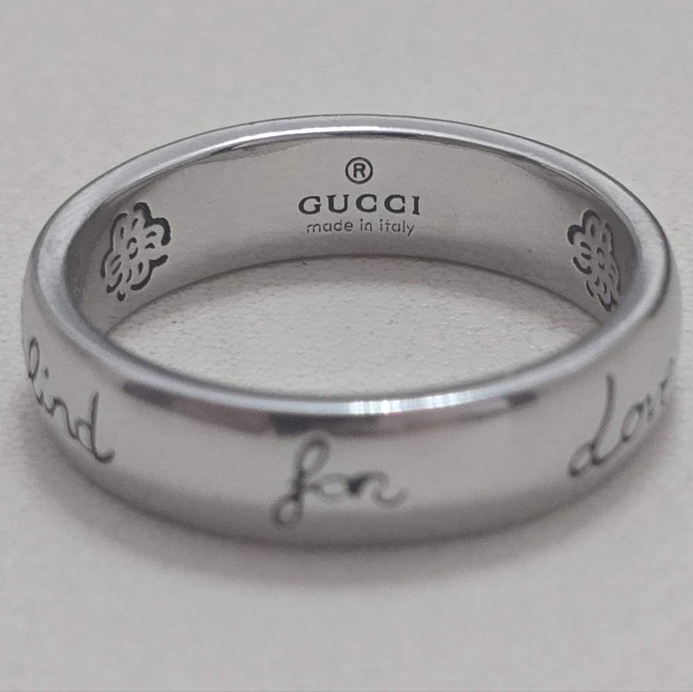 Unisex Gucci Blind For Love Silver Band Ring Size   9 US - Picture 9 of 12